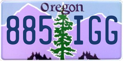 OR license plate 885IGG