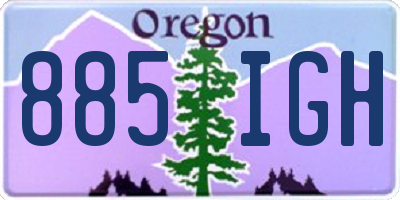 OR license plate 885IGH