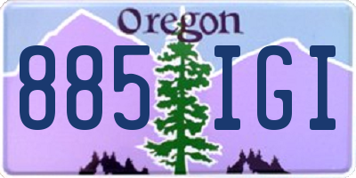 OR license plate 885IGI