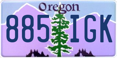 OR license plate 885IGK