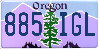 OR license plate 885IGL