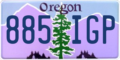 OR license plate 885IGP