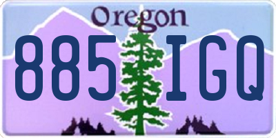 OR license plate 885IGQ