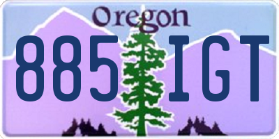 OR license plate 885IGT