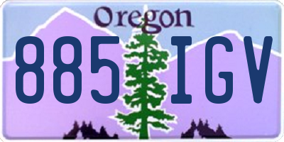 OR license plate 885IGV