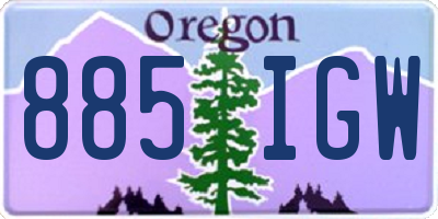 OR license plate 885IGW