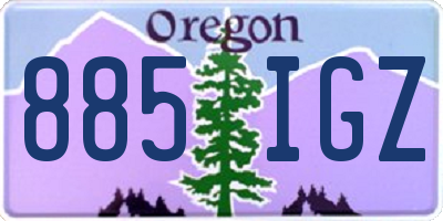 OR license plate 885IGZ
