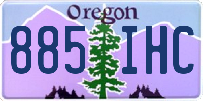 OR license plate 885IHC