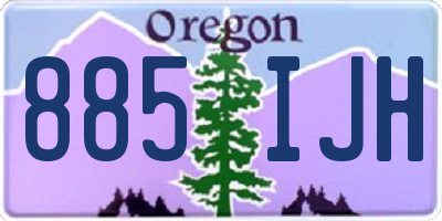 OR license plate 885IJH