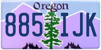 OR license plate 885IJK