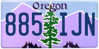 OR license plate 885IJN