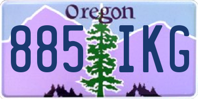 OR license plate 885IKG