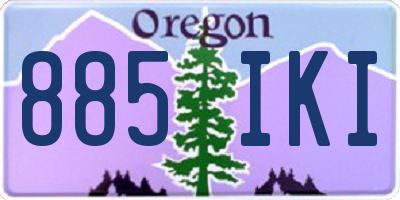 OR license plate 885IKI
