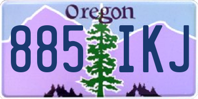 OR license plate 885IKJ