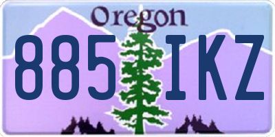 OR license plate 885IKZ