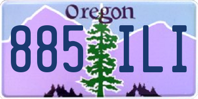 OR license plate 885ILI
