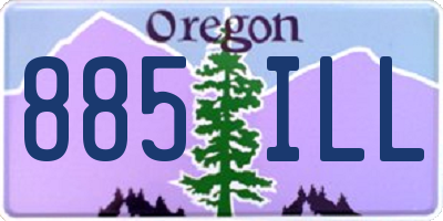 OR license plate 885ILL