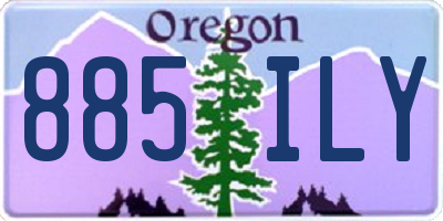 OR license plate 885ILY