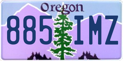OR license plate 885IMZ