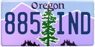 OR license plate 885IND