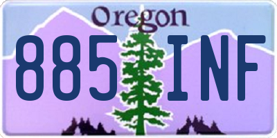 OR license plate 885INF