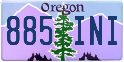 OR license plate 885INI