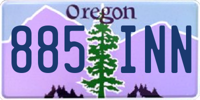 OR license plate 885INN