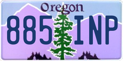 OR license plate 885INP