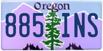 OR license plate 885INS