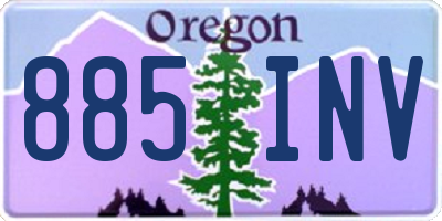 OR license plate 885INV