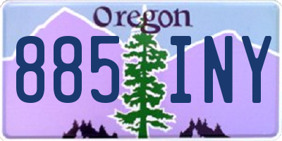 OR license plate 885INY
