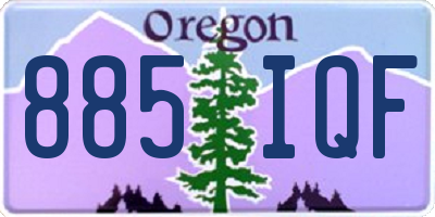 OR license plate 885IQF