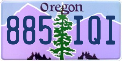 OR license plate 885IQI