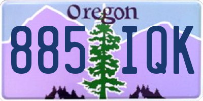 OR license plate 885IQK