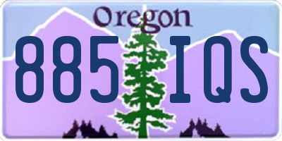 OR license plate 885IQS