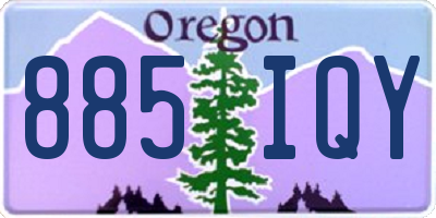 OR license plate 885IQY