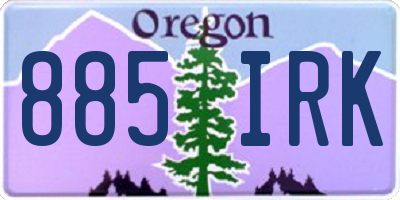 OR license plate 885IRK