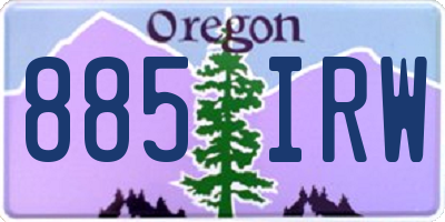 OR license plate 885IRW