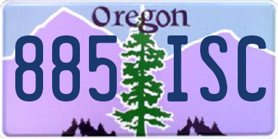 OR license plate 885ISC