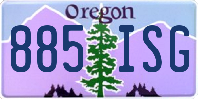 OR license plate 885ISG