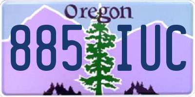 OR license plate 885IUC