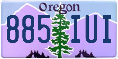 OR license plate 885IUI