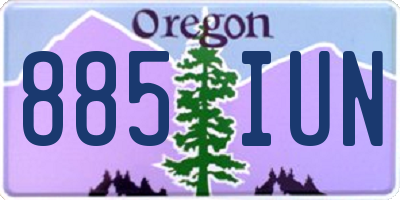OR license plate 885IUN