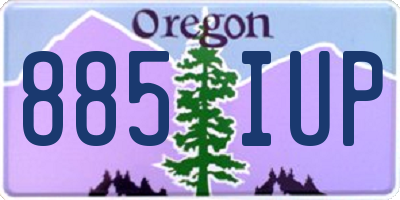 OR license plate 885IUP