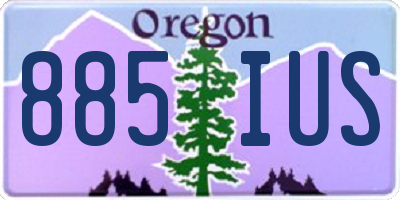 OR license plate 885IUS