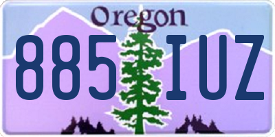 OR license plate 885IUZ