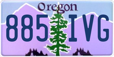 OR license plate 885IVG
