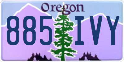 OR license plate 885IVY