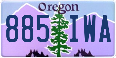 OR license plate 885IWA