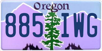 OR license plate 885IWG